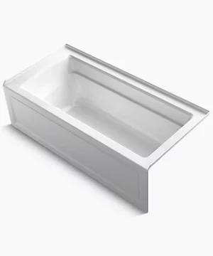 KOHLER Archer®66" x 32" integral apron Heated BubbleMassage™ air bath with Bask® heated surface and right-hand drain