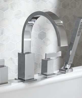 American Standard Time Square® Bathtub Faucet With Lever Handles and Personal Shower for Flash® Rough-In Valve