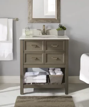 RUBY 2-Door Bathroom Vanity, Grey, 30-in