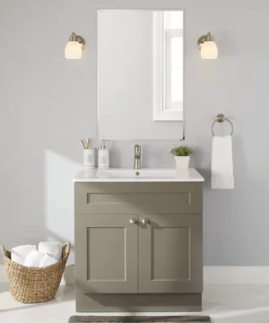 RUBY Double Door Single Sink Bathroom Vanity, Grey, 30-in