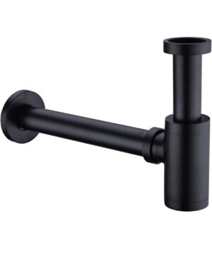 RUBY CANADA Decorative P-Trap - Brass Round 1 1/4 Inch  in Matte Black