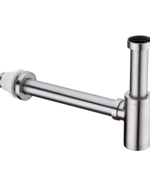 RUBY Bottle Trap 1 1/4 Round Bottle P-Trap Decorative Lavatory Basin Sink Waste Traps Drain Tube Kit Adjustable Height,Brushed Nickel