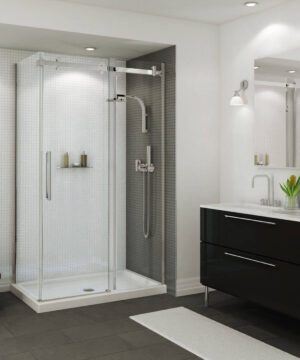 MAAX SERIES  B3Round 48”x32”x3”  Acrylic Corner Right Shower Base with Anti-slip Bottom with Center Drain