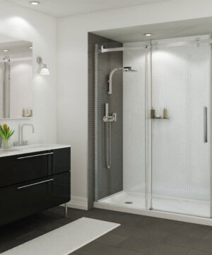 MAAX SERIES  B3Round 6032 Acrylic Alcove Shower Base with Left-Hand Drain in White 59 7/8" x 31 7/8" x 3"