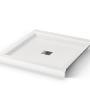 MAAX SERIES B3Square 3636 Acrylic Corner Left or Right Shower Base with Center Drain in White 35 7/8" x 35 7/8" x 3"