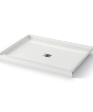 MAAX SERIES   B3X 4836 Acrylic Alcove Shower Base with Anti-slip Bottom with Center Drain in White 47 7/8" x 35 7/8" x 3"