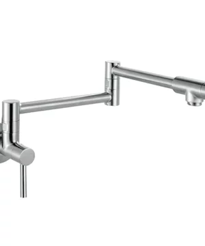 Franke PF34 STEEL PULL OUT POT FILLER FAUCET, WALLMOUNT, 2 HANDLE MIXER