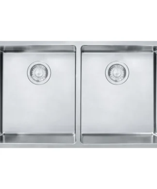 Franke CUX120-CA Cube 2 Bowl Undermount Kitchen Sink - Stainless Steel