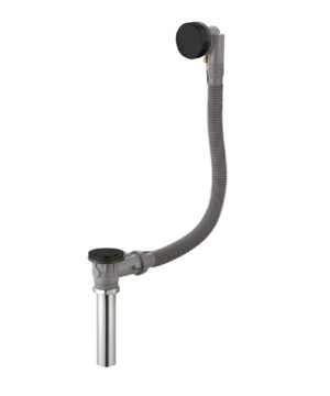 RUBY Flexible Bathtub POP UP Drain and Overflow in Matte Black ( Suitable for condo , Rental building and House Bathtubs)