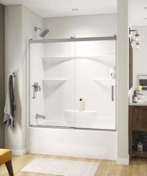 MAAX SERIES   Revelation Square 56-59 x 56 ¾-58 ¼ in. 6mm Sliding Tub Door for Alcove Installation with Clear glass