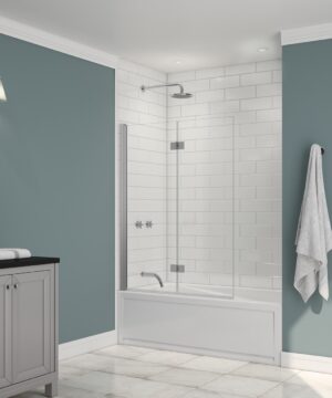 MAAX PROFESSIONAL SERIES   Edge Access 42 x 56 in. 6mm Pivot Tub Shield for Alcove Installation with Clear glass