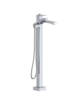 Riobel Zendo 2-Way Type T (Thermostatic) Coaxial Floor-Mount Tub Filler With Hand Shower