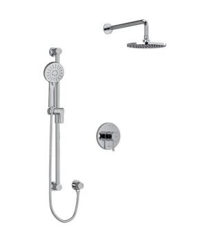Riobel Edge 2-way shower system kit with Round Escutcheon