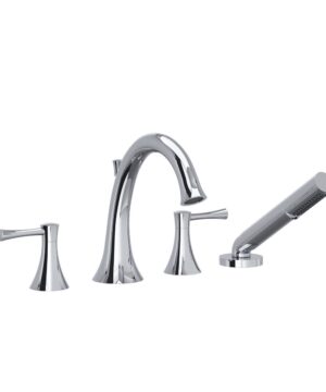 Riobel Edge 4-Hole Deck Mount Tub Filler With Lever Handles