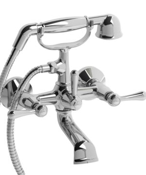 Riobel Classic Two Hole Tub Filler  Chrome With Lever Handles