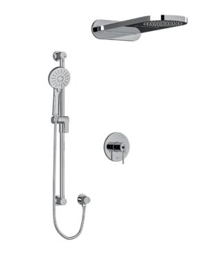 Riobel CS Type T/P (Thermostatic/Pressure Balance) 1/2 Inch Coaxial 2-Way System With Hand Shower Rail And Rain And Cascade Shower Head