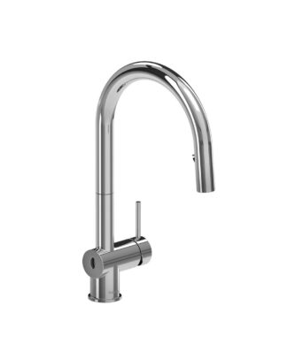Riobel Azure Pull-Down Touchless Kitchen Faucet With C-Spout