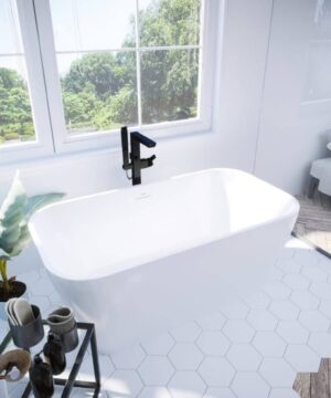 Mirolin Mistaya™ acrylic freestanding bathtub 
59" x 31 1/2' x 23 1/2"