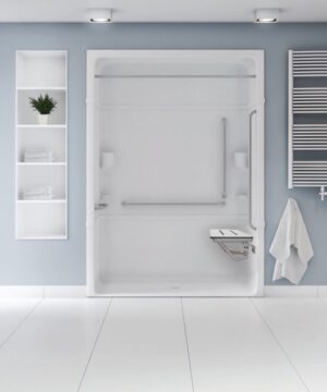 Mirolin ARS66  Easy Access Shower With Seat SS Grab Bars CSA 66"