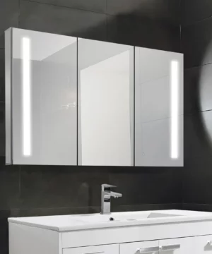 RUBY 48" x 27"RICA medicine cabinet with 3 mirror doors and integrated LED light
