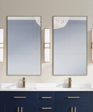 RUBY 40" x 24" Bathroom mirror with gold frame