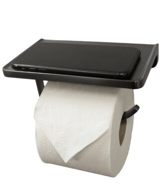 RUBY MADISON BATHROOM TOILET PAPER SINGLE HOLDER WITH SHELF