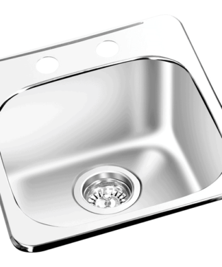 GEM single bowl Cosmo Top Mount satin sink 14”x 15″x6″