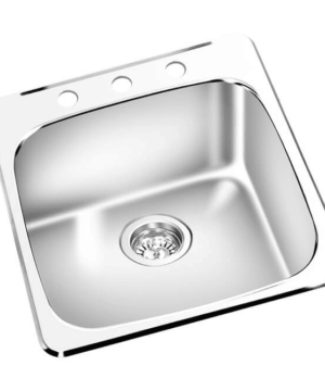 GEM single bowl Cosmo Top Mount satin sink 20”x 20″x7″