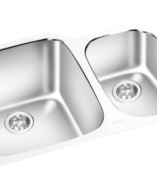 GEM double bowl Cosmo under mount satin sink 30”x 20″x9″