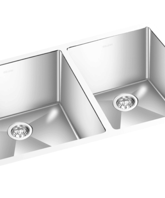 GEM double bowl under mount square double satin sink 31”x18”x9”