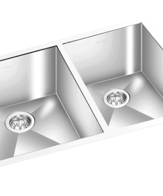 GEM double bowl under mount satin square sink 31″x18″x9″