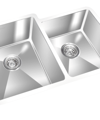 GEM double bowl under mount satin square sink 31”x 20″x 9"
