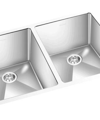 GEM double bowl under mount satin square sink 31”x 19″x 10″