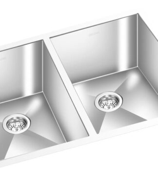 GEM double  bowl under mount satin square sink 30″x18″x9″