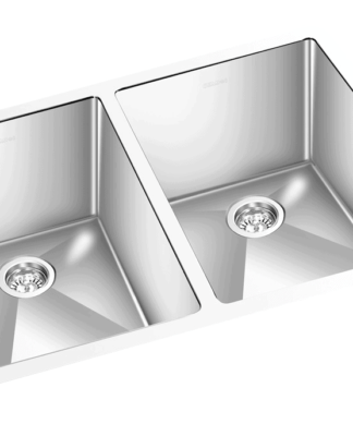 GEM double  bowl under mount satin square sink 29”x 19″x 10″
