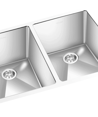 GEM  double bowl under mount square satin sink 30”x18”x9”