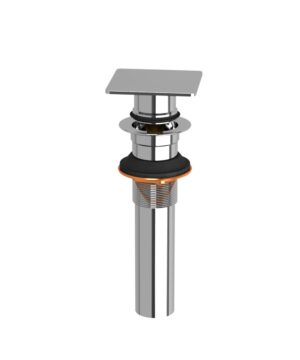 Riobel Push Drain Without Overflow Square in Chrome