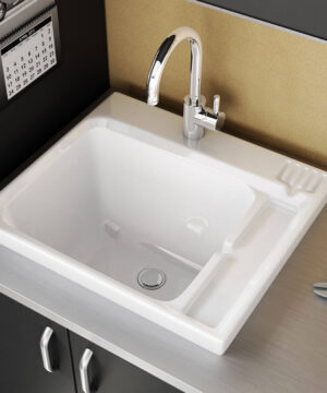 MAAX Evia 22"x 25"x13" Acrylic Single Bowl Sink in White