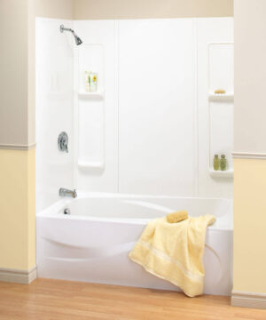 MAAX Elan 61" x 32" x 59" Polystyrene Glue up Five-Piece Tub Wall Surround in White(Smooth Wall)
