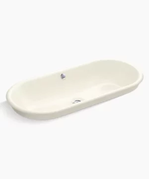 KOHLER Iron Plains® 33" oval drop-in/undermount/vessel bathroom sink with Biscuit painted underside