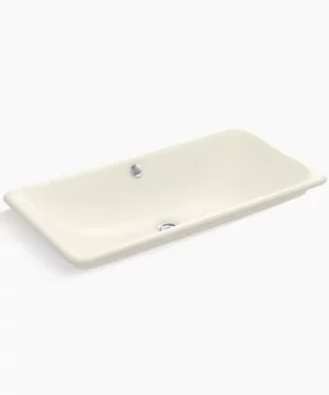 KOHLER Iron Plains® Trough Rectangle: 27-13/16" x13-3/8" x 4-3/4" Drop-in/undermount vessel bathroom sink with Biscuit painted underside