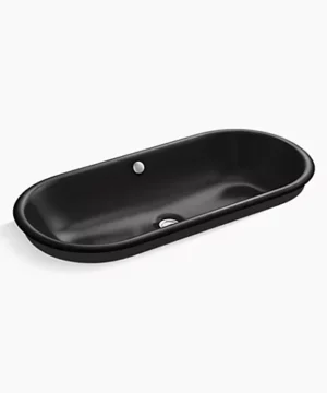 KOHLER Iron Plains® 33" oval drop-in/undermount/vessel bathroom sink with Iron Black painted underside
