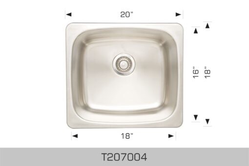 BOSCO CANADA 20”x18” Drop-in /Top Mount Laundry Sink