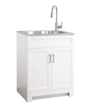 Riobel All in One 25" Laundry Cabinet with Stainless Steel