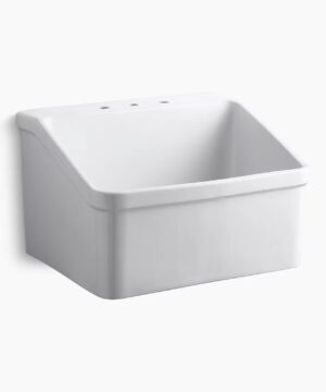 KOHLER Hollister™ 28" x 22" bracket-mount utility sink with 8" widespread faucet holes