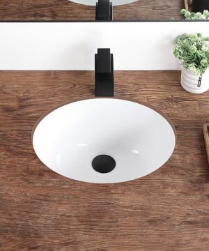 RUBY CANADA Small Undermount Bathroom Sink 15"x 13" Oval Under-mount Sink White
