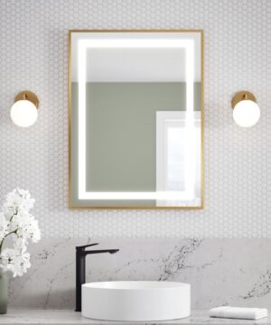 Kalia Canada EFFECT LED-illuminated bathroom mirror - 24” x 32” - Brushed gold