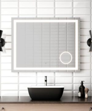 Kalia Canada EFFECT LED-illuminated bathroom mirror with magnifying mirror - 38” x 30”