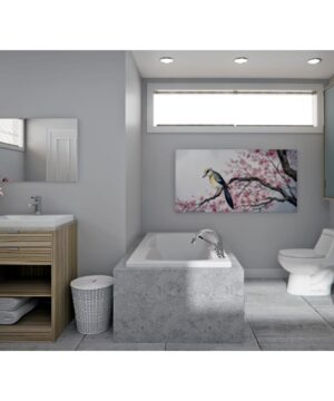 Neptune Canada Velona 66"- 60"- 72"×32"- 36" Acrylic Drop-In End Drain Bathtub in White