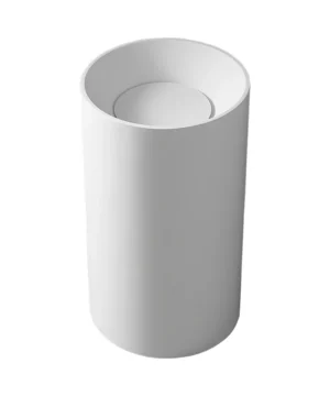 Agua Canada FLUVIA-BK 20''X20''X36'' solid surface round pedestral sink